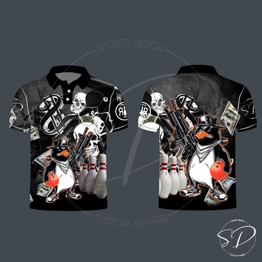 Gangster Penguin Tenpin Shirt